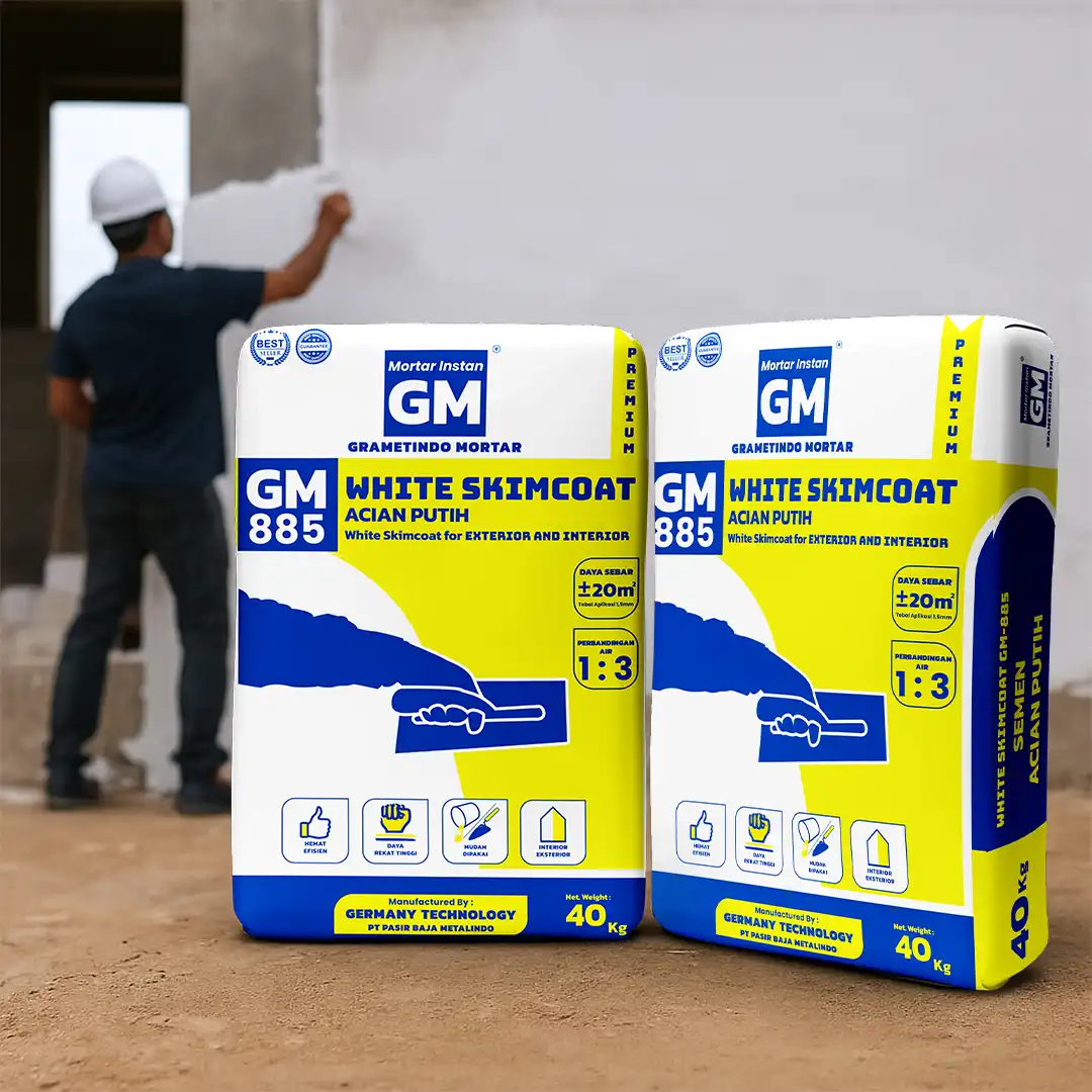 gambar white skimcoat acian putih dari grametindo mortar GM885